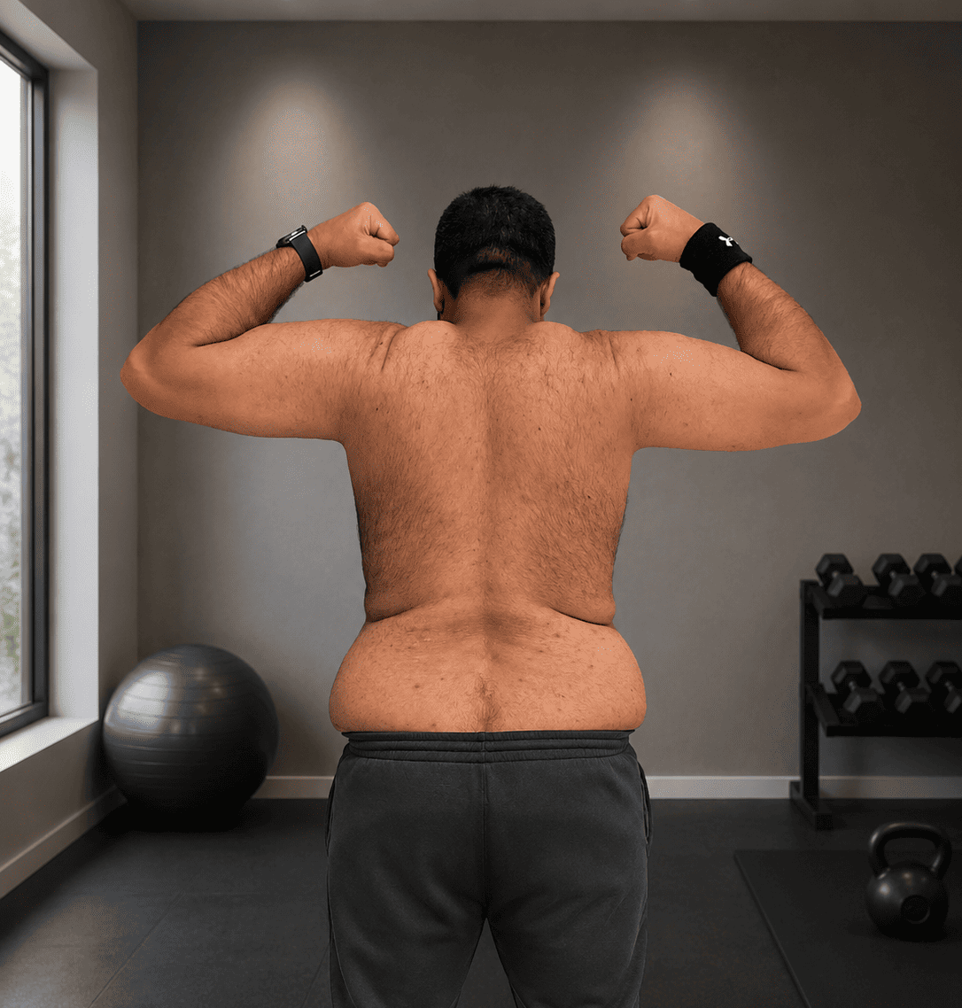 Amer back view during coaching journey